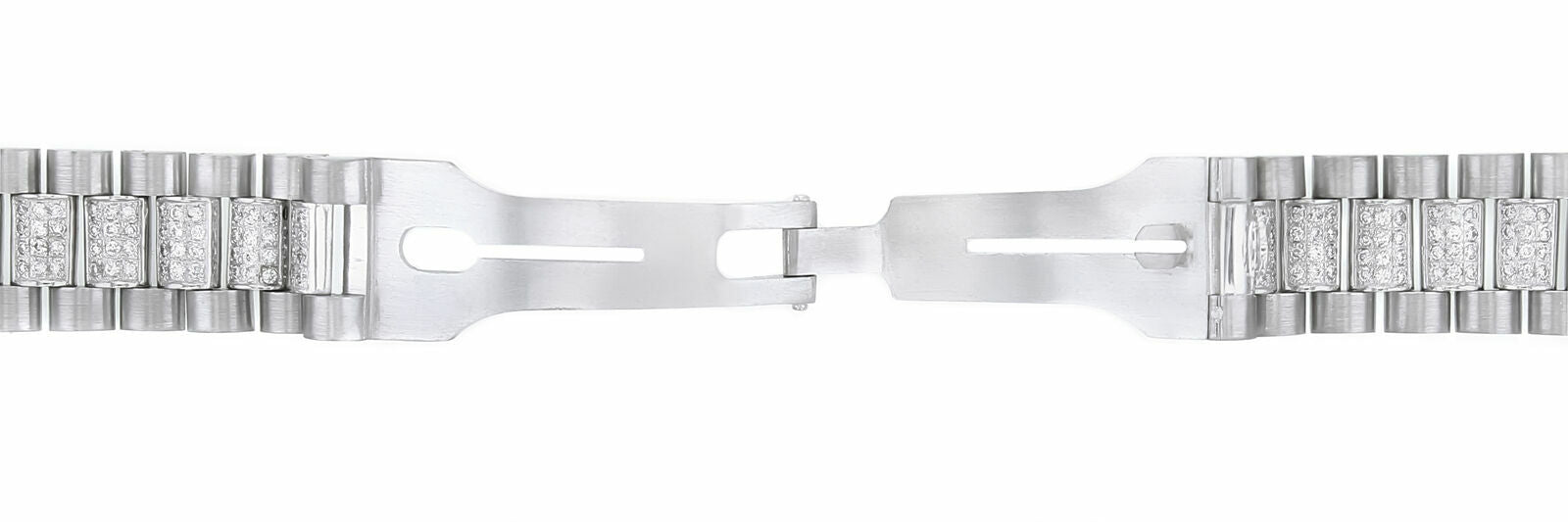 MENS 18K WHITE GOLD PRESIDENT DAY DATE WATCH BAND WITH DIAMONDS FOR ROLEX 36MM