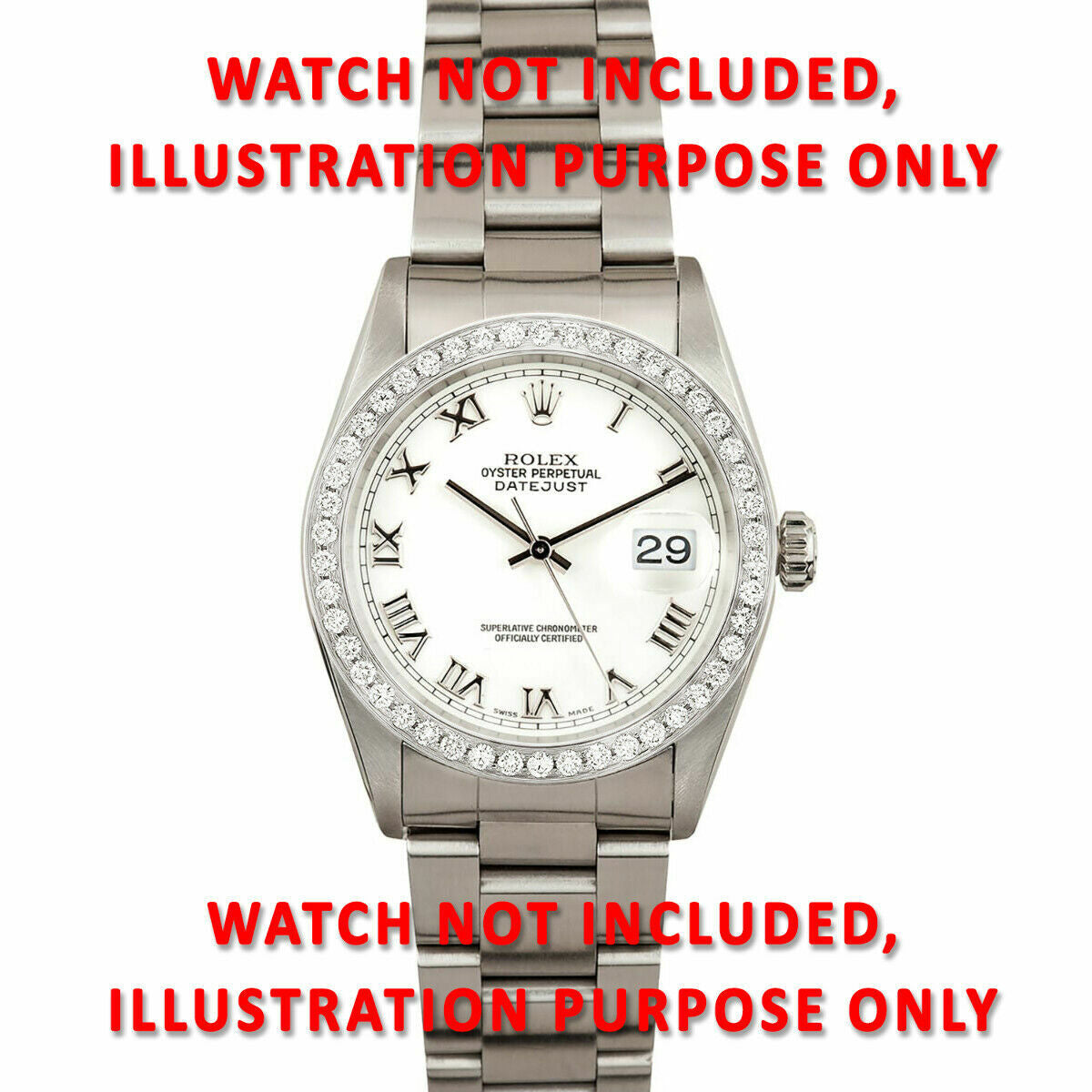 1.50CT BEAD SET DIAMOND BEZEL MADE FOR ROLEX DATEJUST, DAY DATE WATCH 18KW GOLD