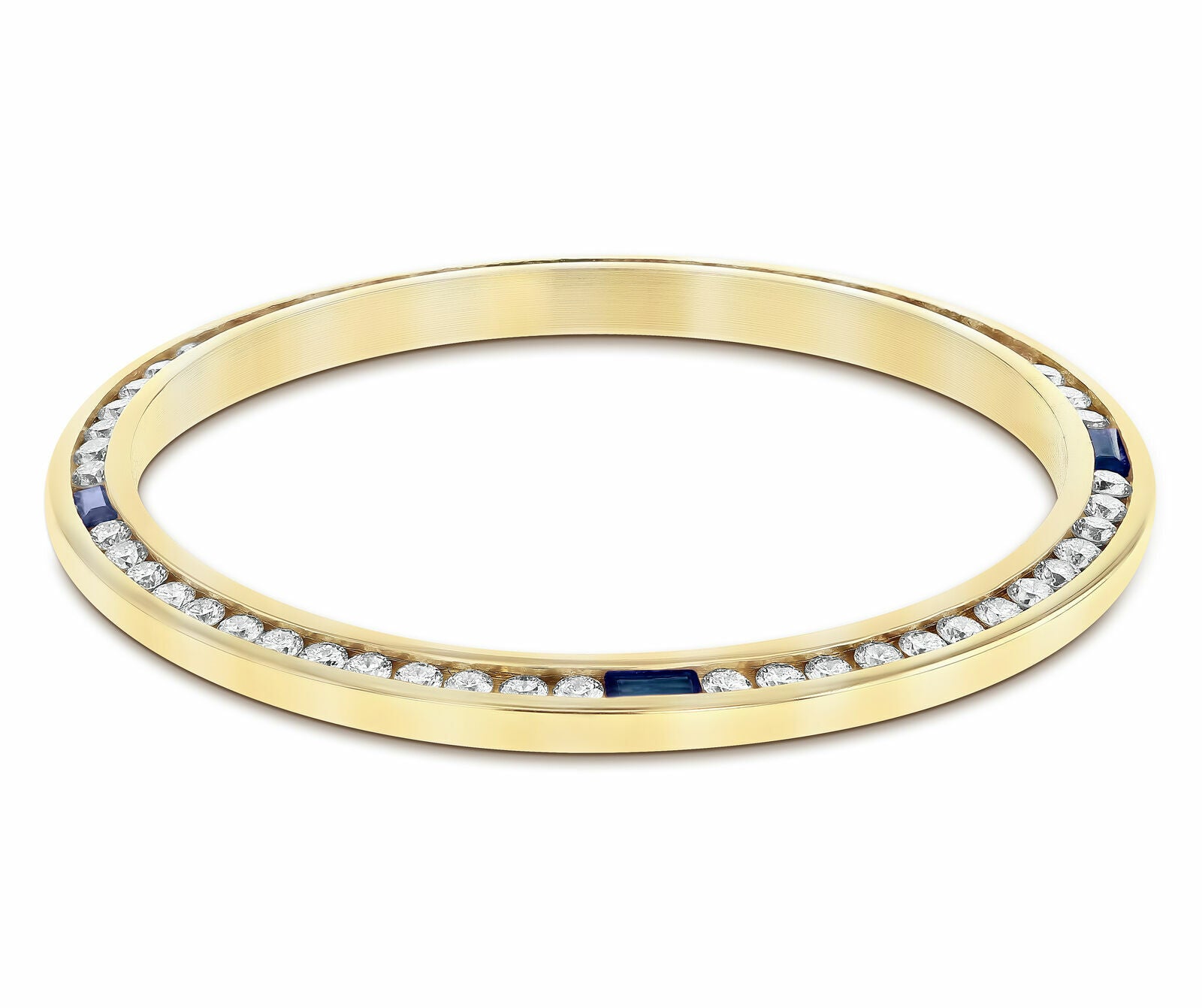 1.30CT CHANNEL SET DIAMOND BEZEL 18KY FOR ROLEX DATEJUST, DAY DATE WITH SAPPHIRE