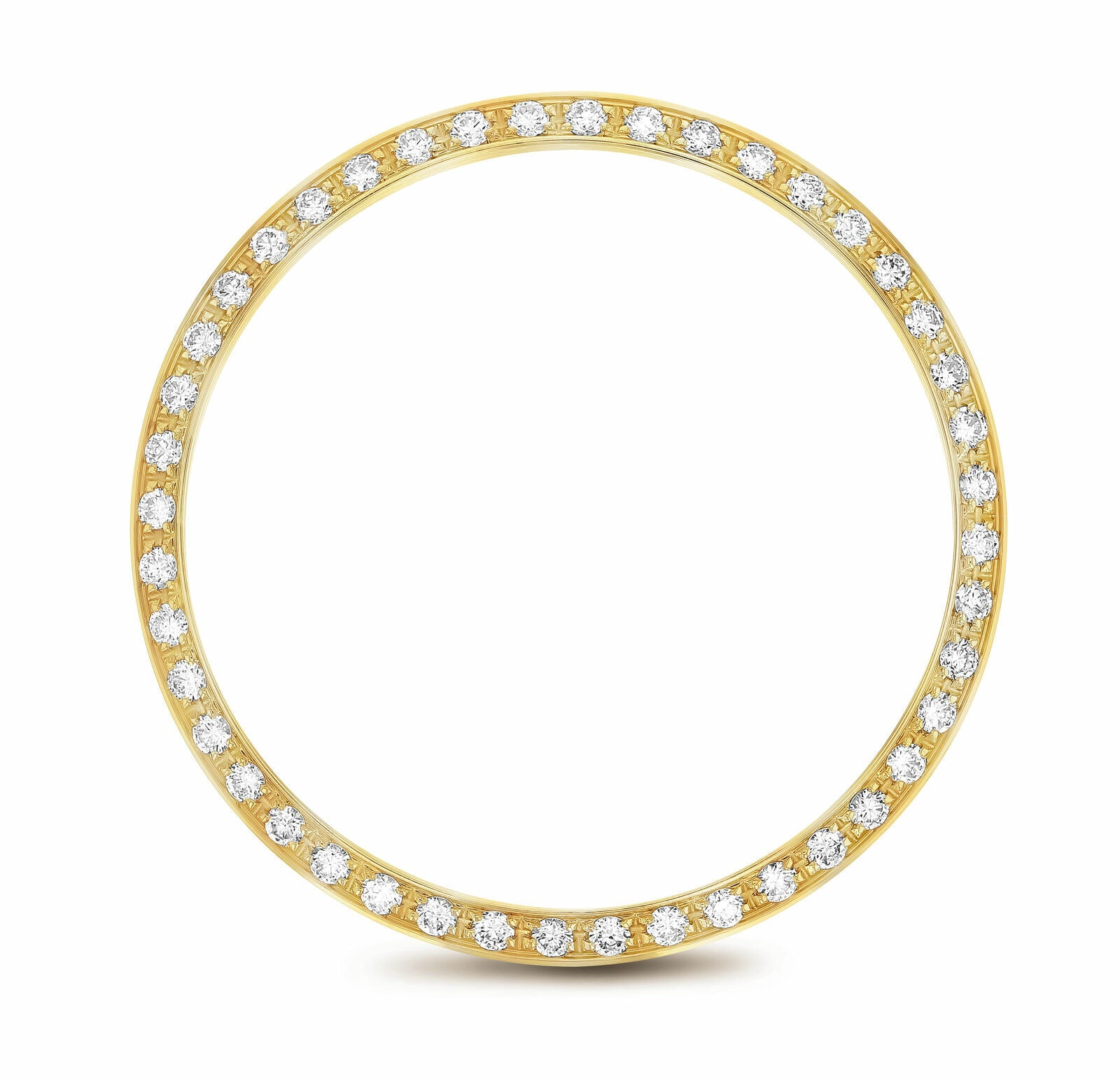 MENS 1CT BEAD SET PAVE SET DIAMOND BEZEL 14K YELLOW GOLD FOR ROLEX 34MM DATE