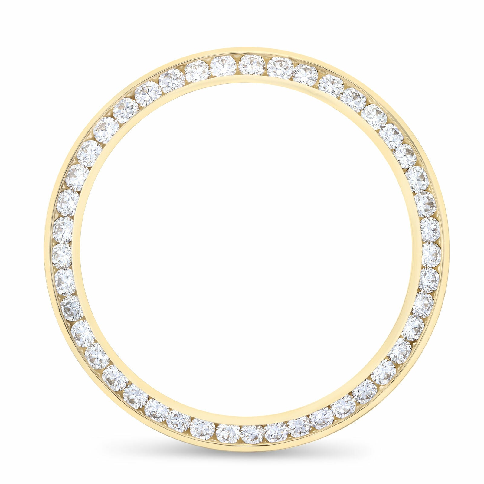 2.30CT CHANNEL SET DIAMOND BEZEL 18KY FOR ROLEX DATEJUST, PRESIDENT, DAY DATE