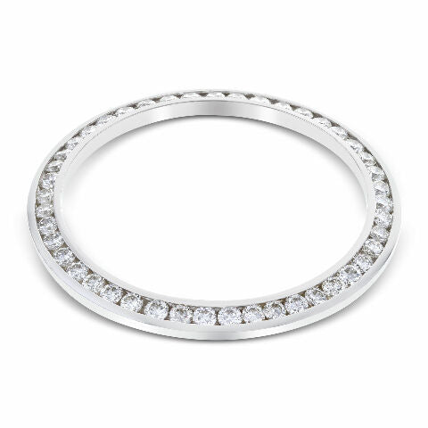 MENS 2.30CT CHANNEL DIAMOND BEZEL 14KW FOR ROLEX 34MM DATE, AIRKING