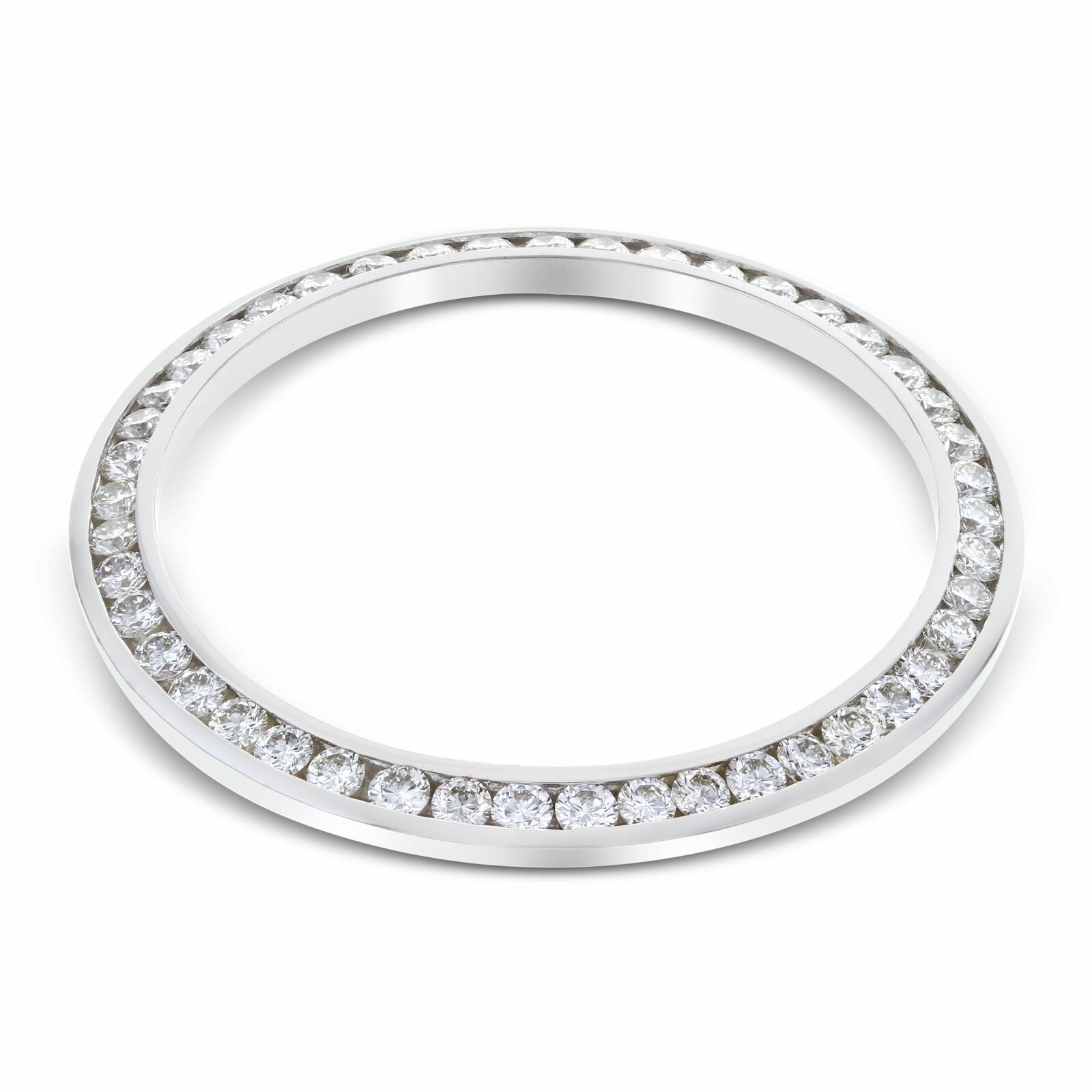 MENS 2.30CT CHANNEL DIAMOND BEZEL 14KW FOR ROLEX 34MM DATE, AIRKING