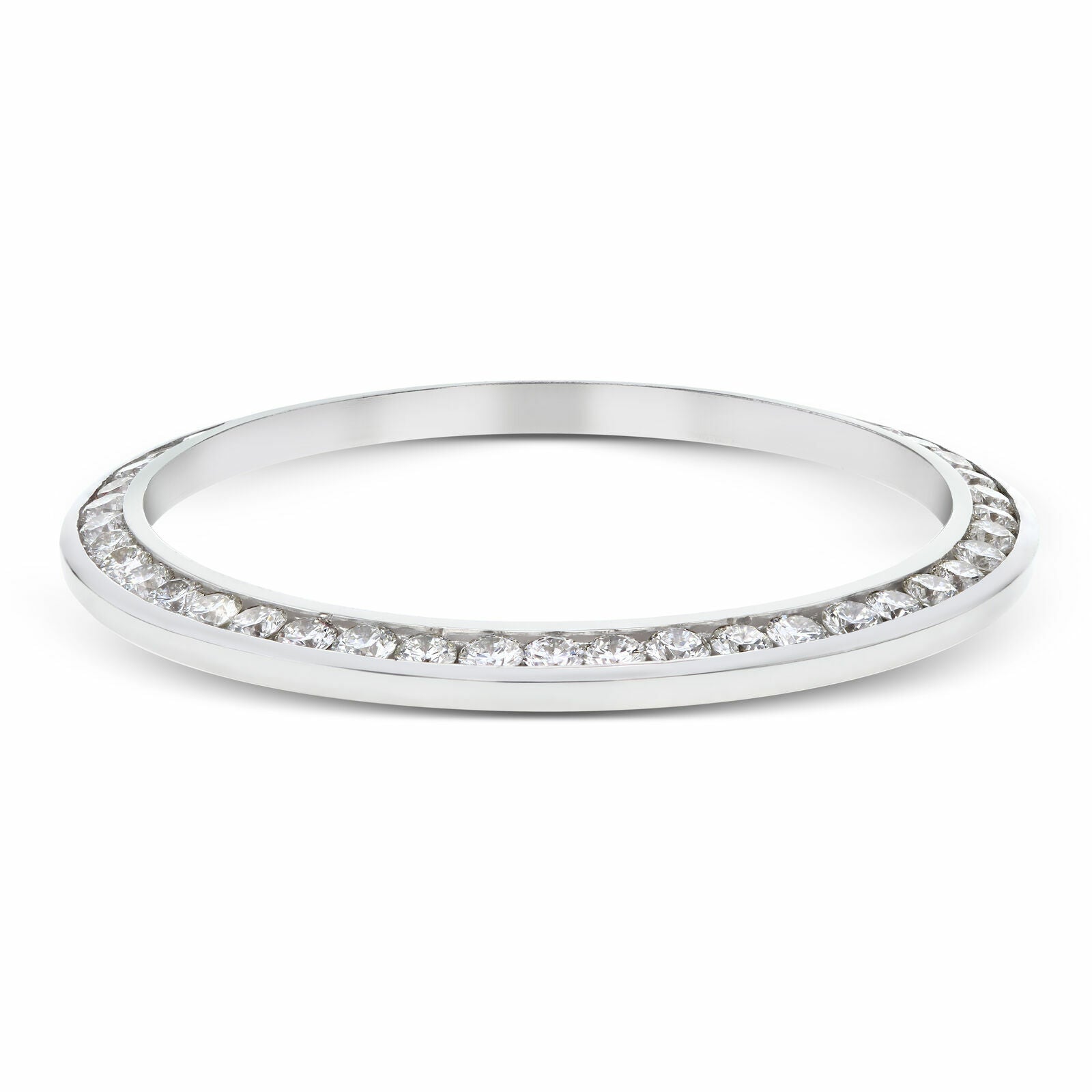 MENS 2.30CT CHANNEL DIAMOND BEZEL 14KW FOR ROLEX 34MM DATE, AIRKING