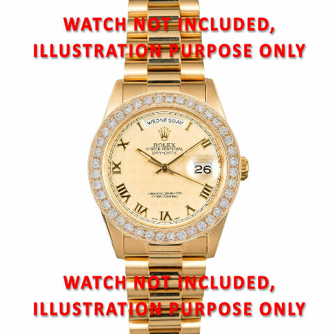 MENS 3CT BEAD SET DIAMOND BEZEL 18KY FOR ROLEX SUBMARINER, GMT MASTER 2, YACHT