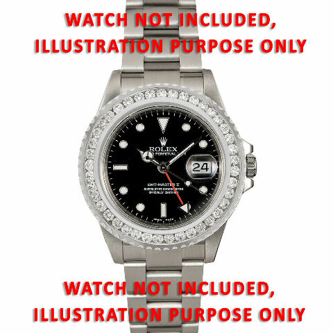 40MM 3CT CHANNEL SET DIAMOND BEZEL 18KW FOR ROLEX SUBMARINER, GMT MASTER 2 RIDGE