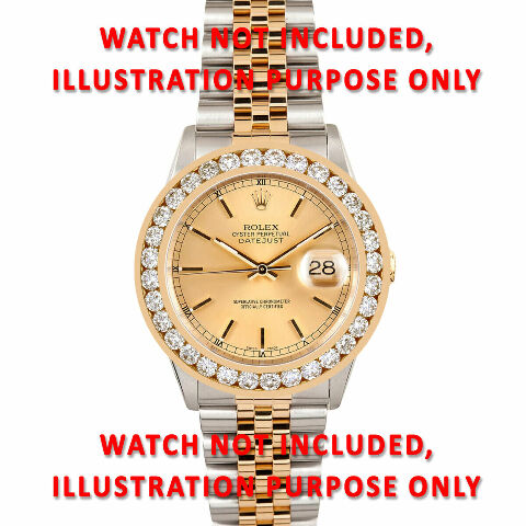 4.75CT CHANNEL SET DIAMOND BEZEL WATCH PART 14KY FOR ROLEX DATEJUST, PRESIDENT
