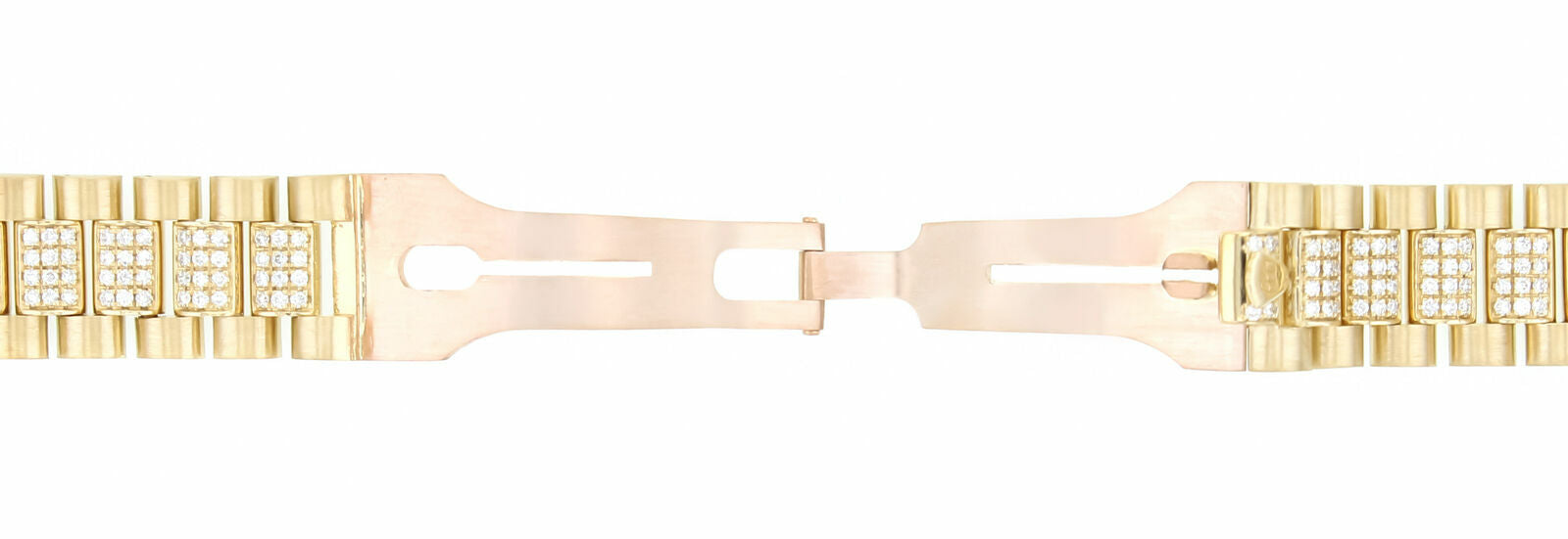 MENS 20MM 18KY PRESIDENT WATCH BAND WITH DIAMONDS IN THE CENTER FOR ROLEX 36MM