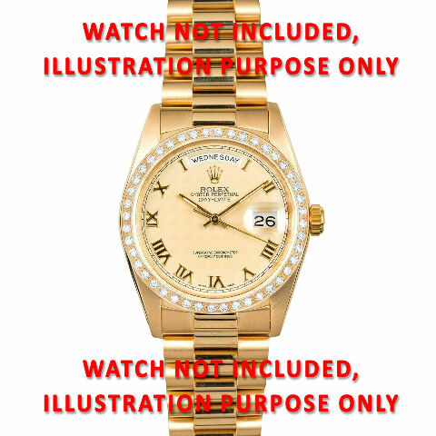 1CT BEAD SET PAVE DIAMOND BEZEL FOR ROLEX 36MM DATEJUST, PRESIDENT, DAY DATE