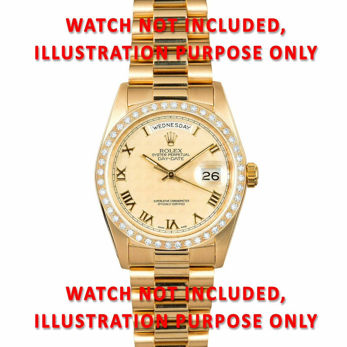 1CT BEAD SET PAVE DIAMOND BEZEL FOR ROLEX 36MM DATEJUST, PRESIDENT, DAY DATE