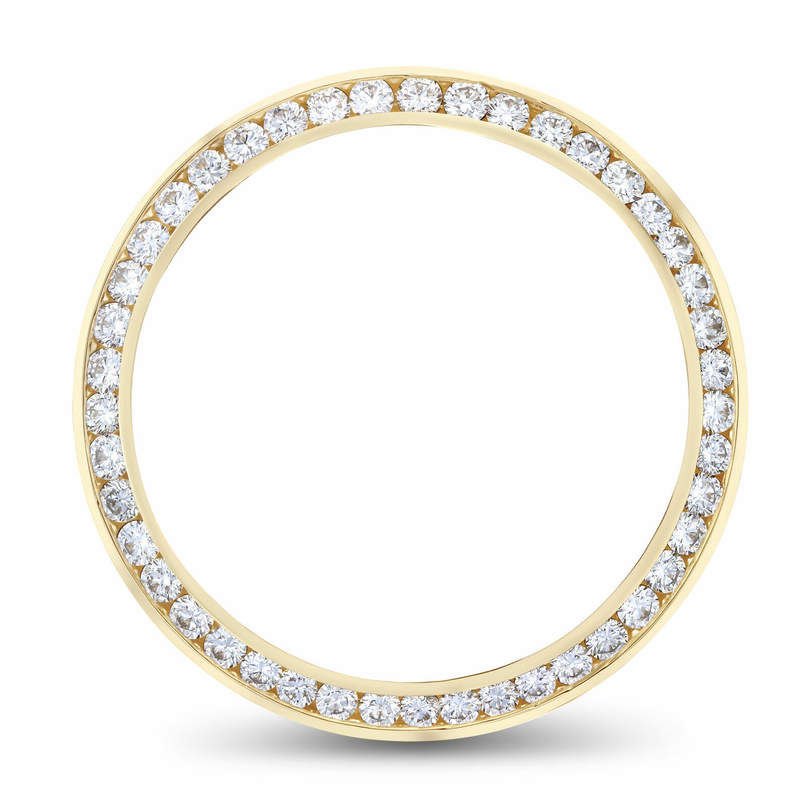 34MM 2.30CT CHANNEL NATURAL DIAMOND BEZEL PART 14KY ROLEX 15053 15203 15223