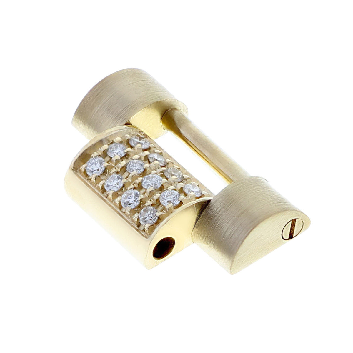 16MM MENS 18KY DAY-DATE PRESIDENT LINK FOR ROLEX WITH 12 DIAMONDS IN CENTER