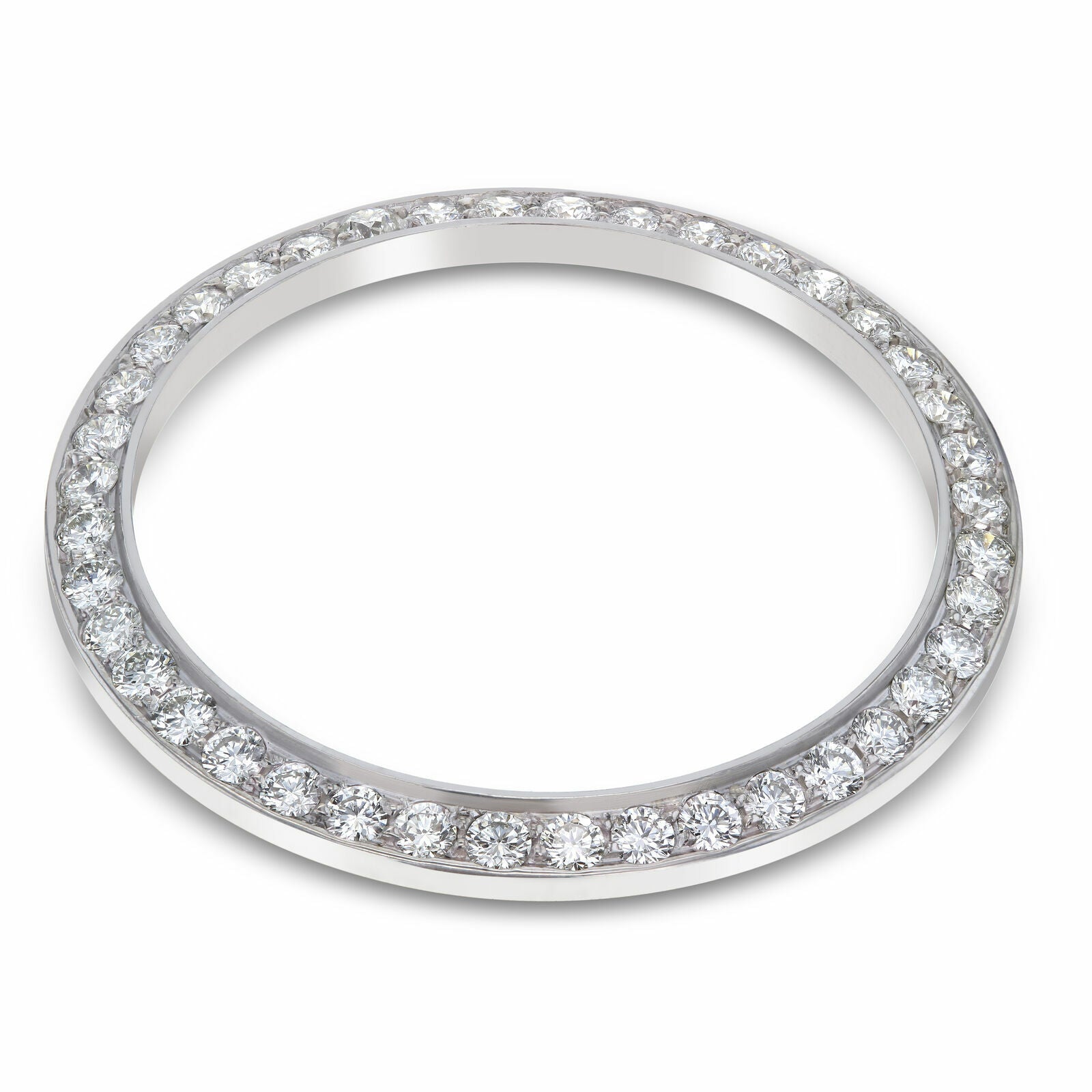 36MM 2CT PAVE BEAD SET DIAMOND BEZEL 14KW FOR ROLEX DATEJUST, PRESIDENT DAY DATE