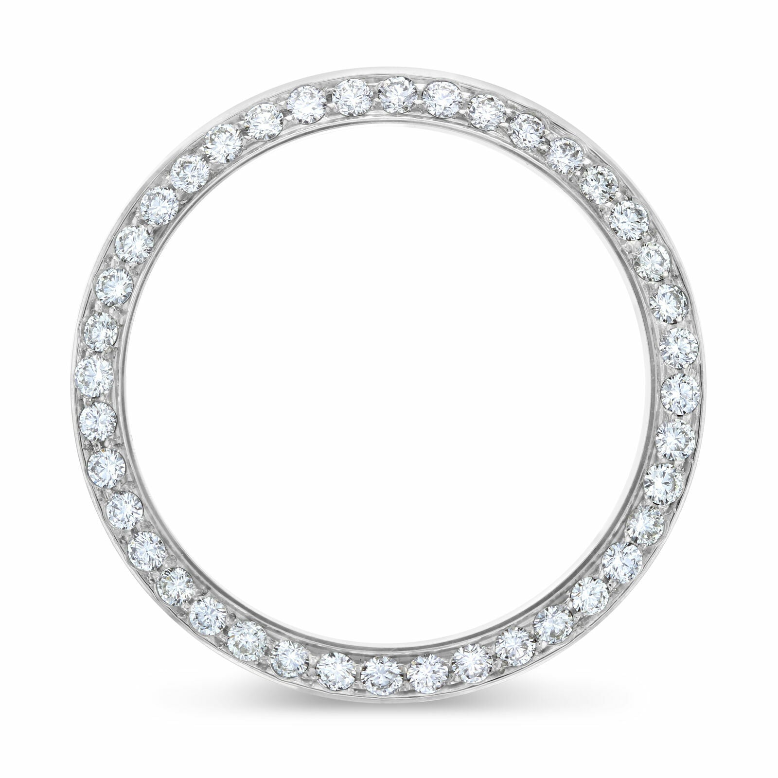 36MM 2CT PAVE BEAD SET DIAMOND BEZEL 14KW FOR ROLEX DATEJUST, PRESIDENT DAY DATE