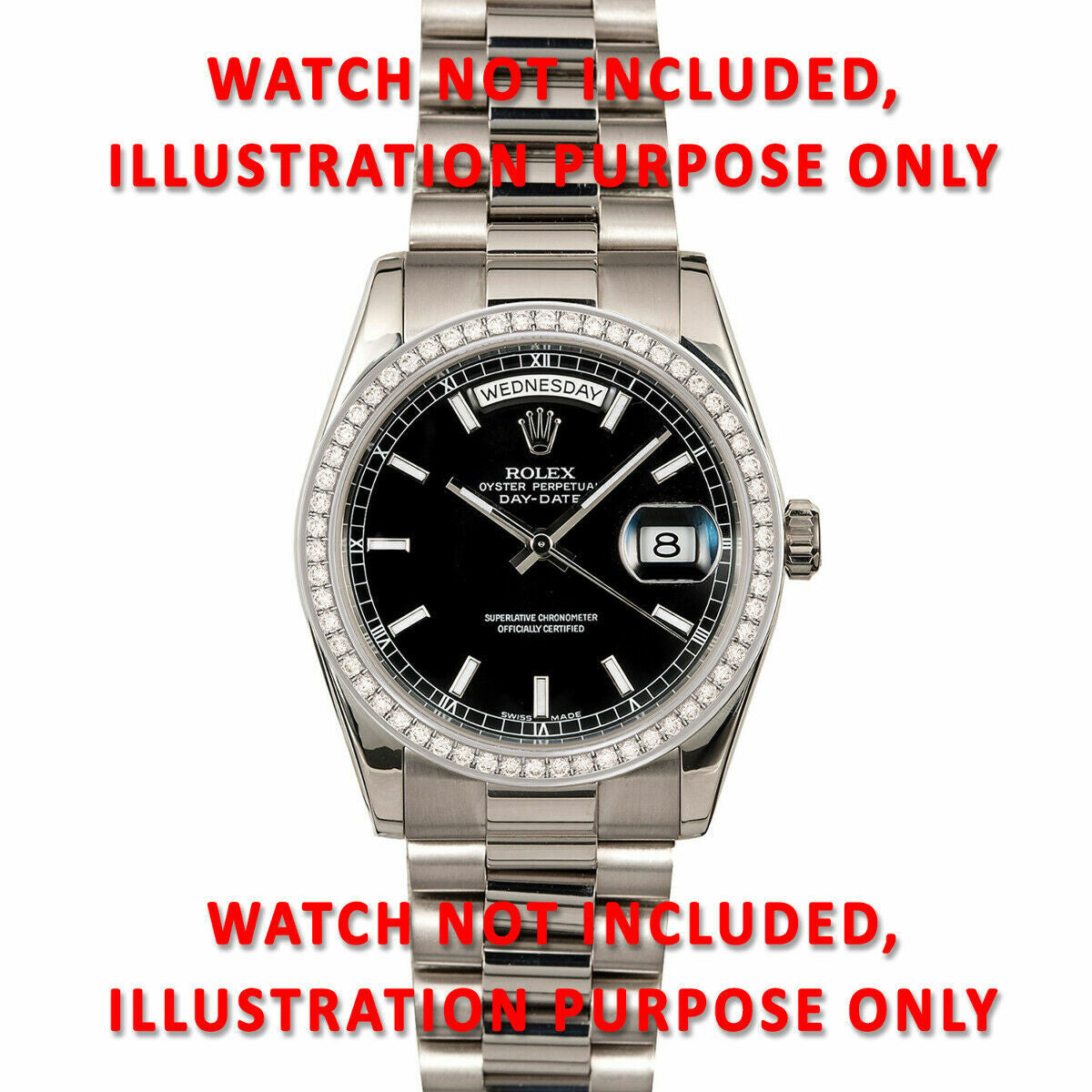 STEEL DIAMOND BEZEL FOR DATEJUST ROLEX 16000, 16014, 16030, 16200, 16220, 16234