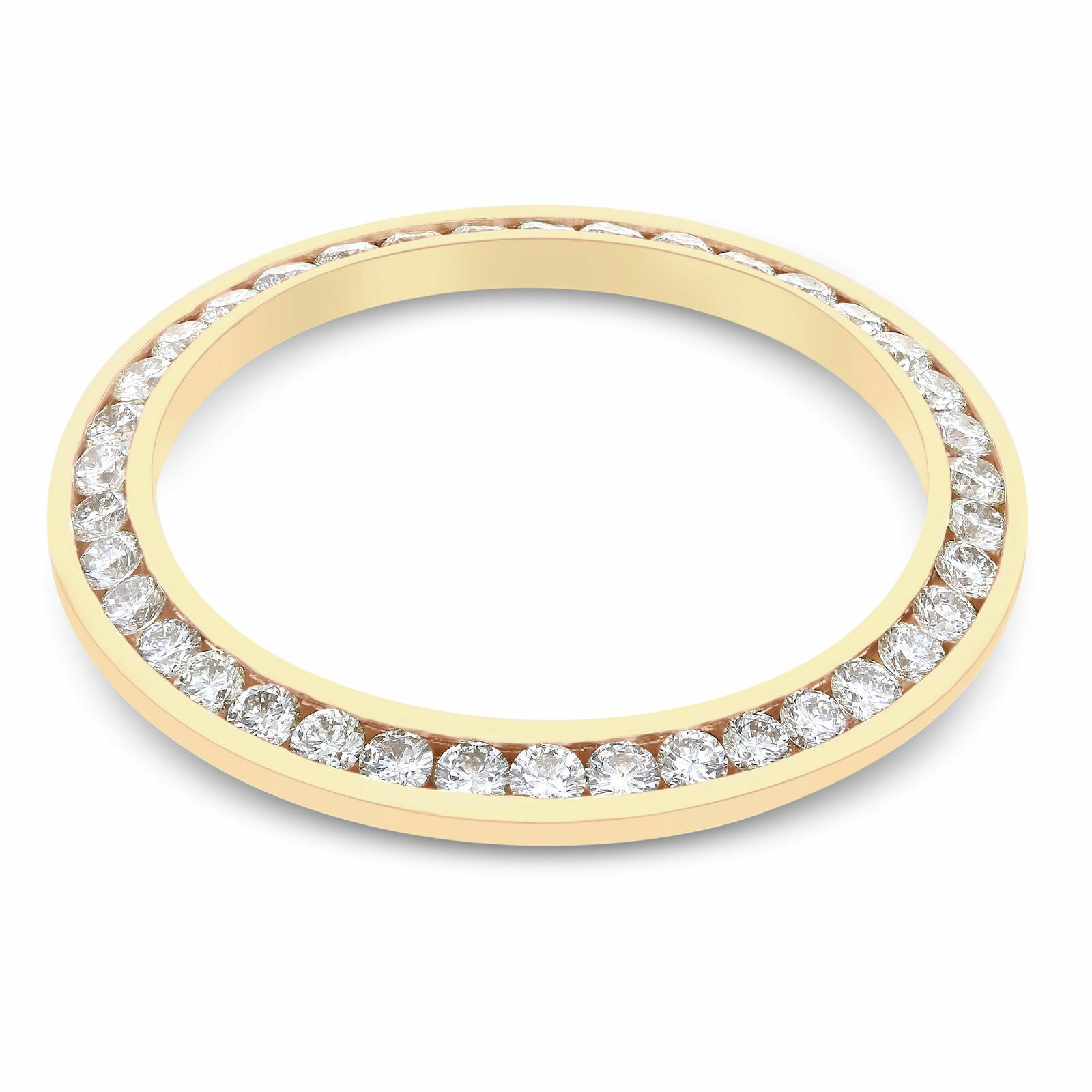 MIDSIZE 2.20CT CHANNEL SET DIAMOND BEZEL 14KY FOR ROLEX 31MM DATEJUST, PRESIDENT