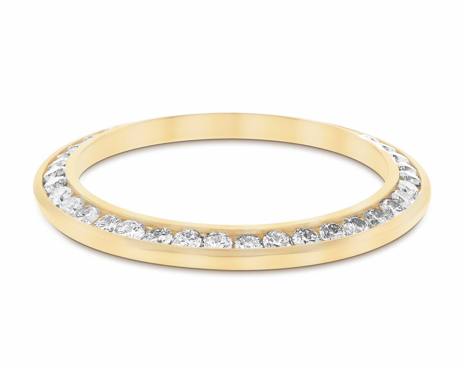 MIDSIZE 2.20CT CHANNEL SET DIAMOND BEZEL 14KY FOR ROLEX 31MM DATEJUST, PRESIDENT