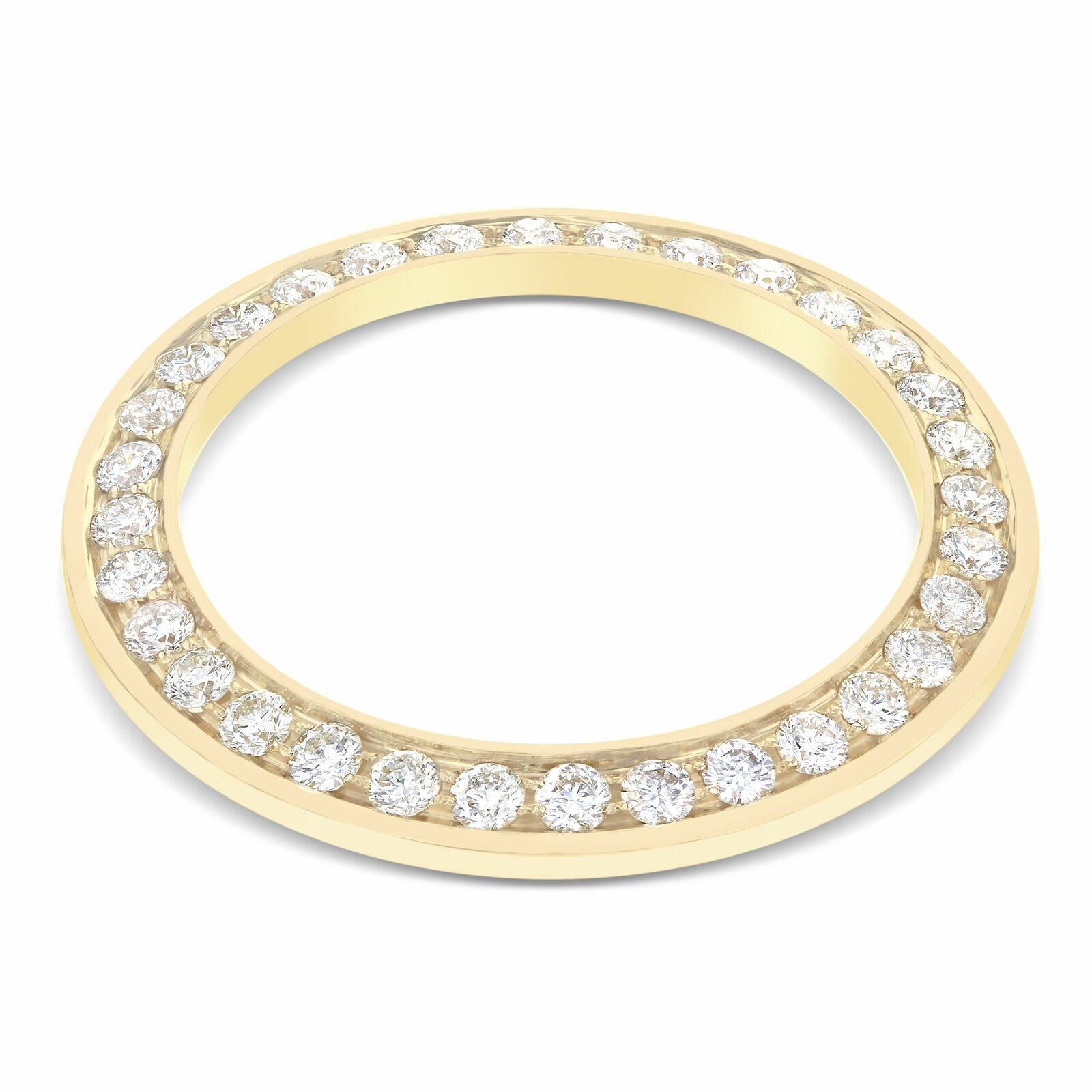 MIDSIZE 2CT BEAD PAVE SET DIAMOND BEZEL 14KY FOR ROLEX 31MM DATEJUST, PRESIDENT