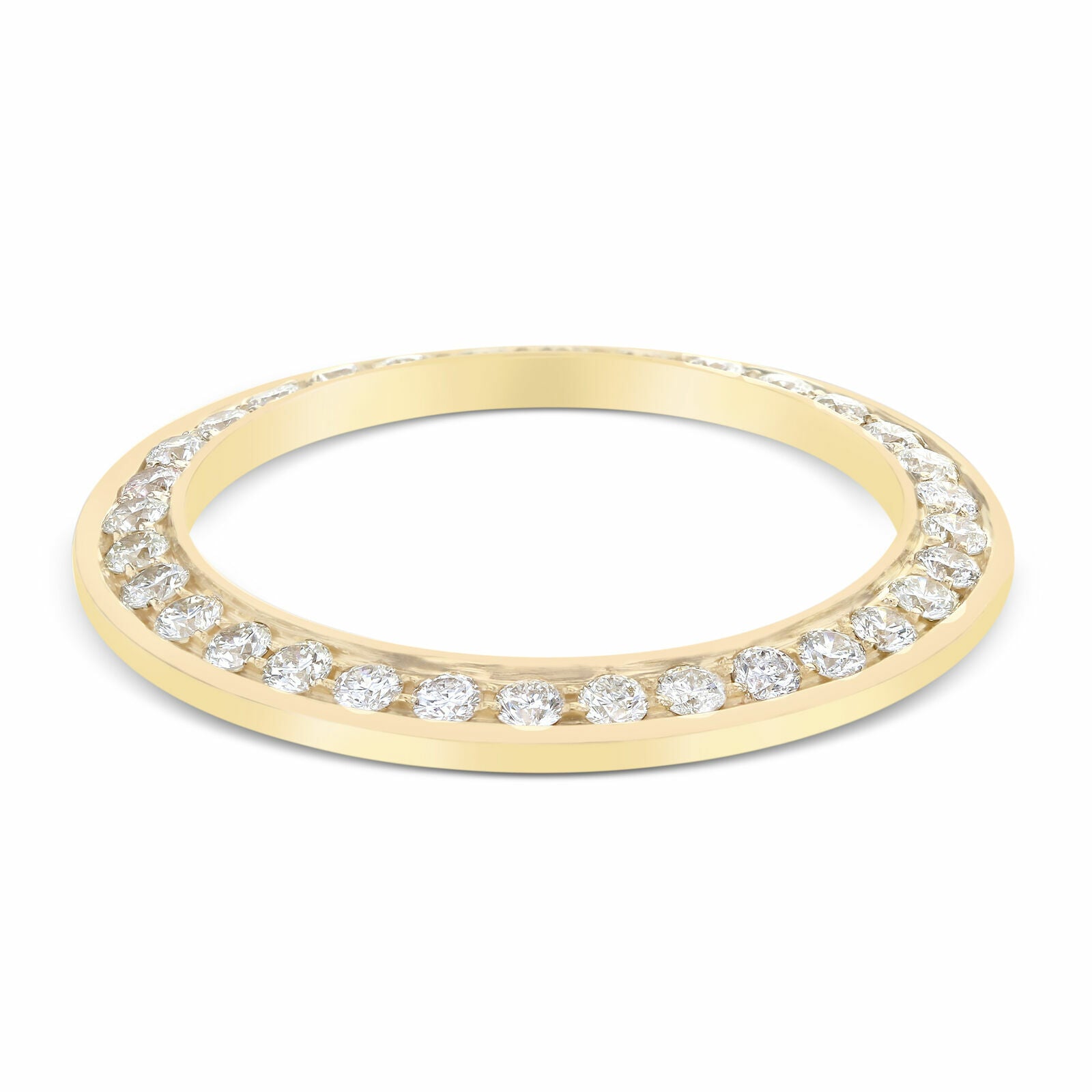 MIDSIZE 2CT BEAD PAVE SET DIAMOND BEZEL 14KY FOR ROLEX 31MM DATEJUST, PRESIDENT