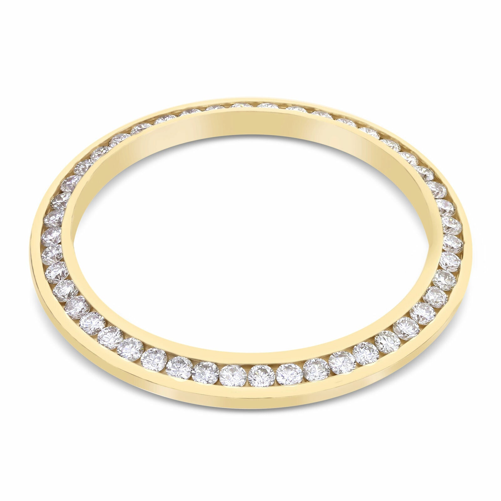 MIDSIZE 1.40CT CHANNEL SET DIAMOND BEZEL 14KY FOR ROLEX MIDSIZE WATCH 31MM