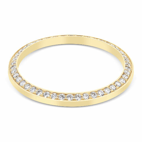 MIDSIZE 1CT BEAD PAVE SET DIAMOND BEZEL 18KY FOR ROLEX DATEJUST, PRESIDENT 31MM