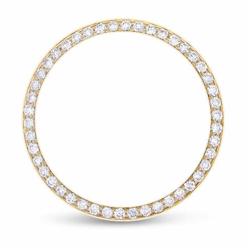 MIDSIZE 1CT BEAD PAVE SET DIAMOND BEZEL 18KY FOR ROLEX DATEJUST, PRESIDENT 31MM