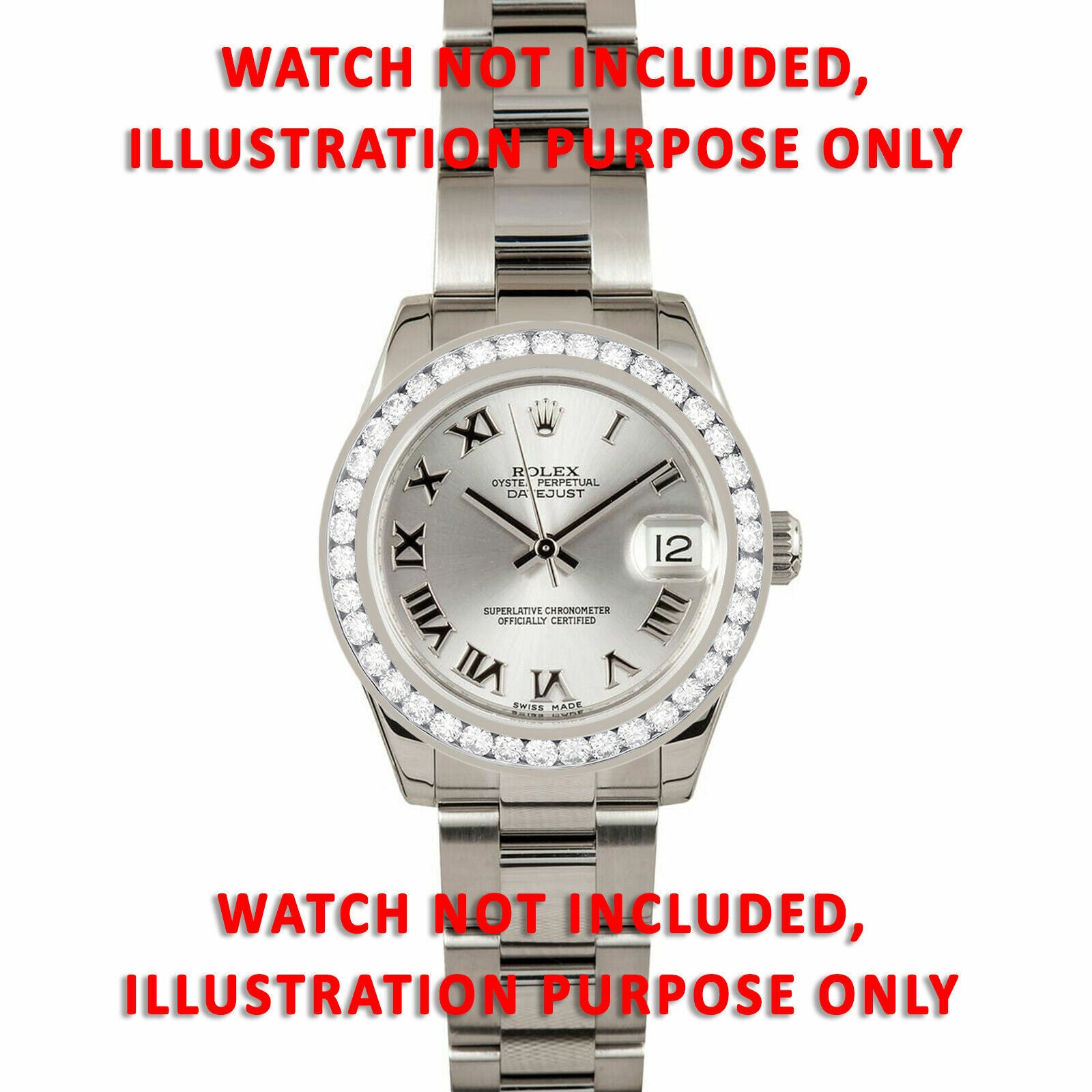 MIDSIZE GOLD 2.20CT CHANNEL NATURAL DIAMOND BEZEL 14K ROLEX 78240 78274 78246