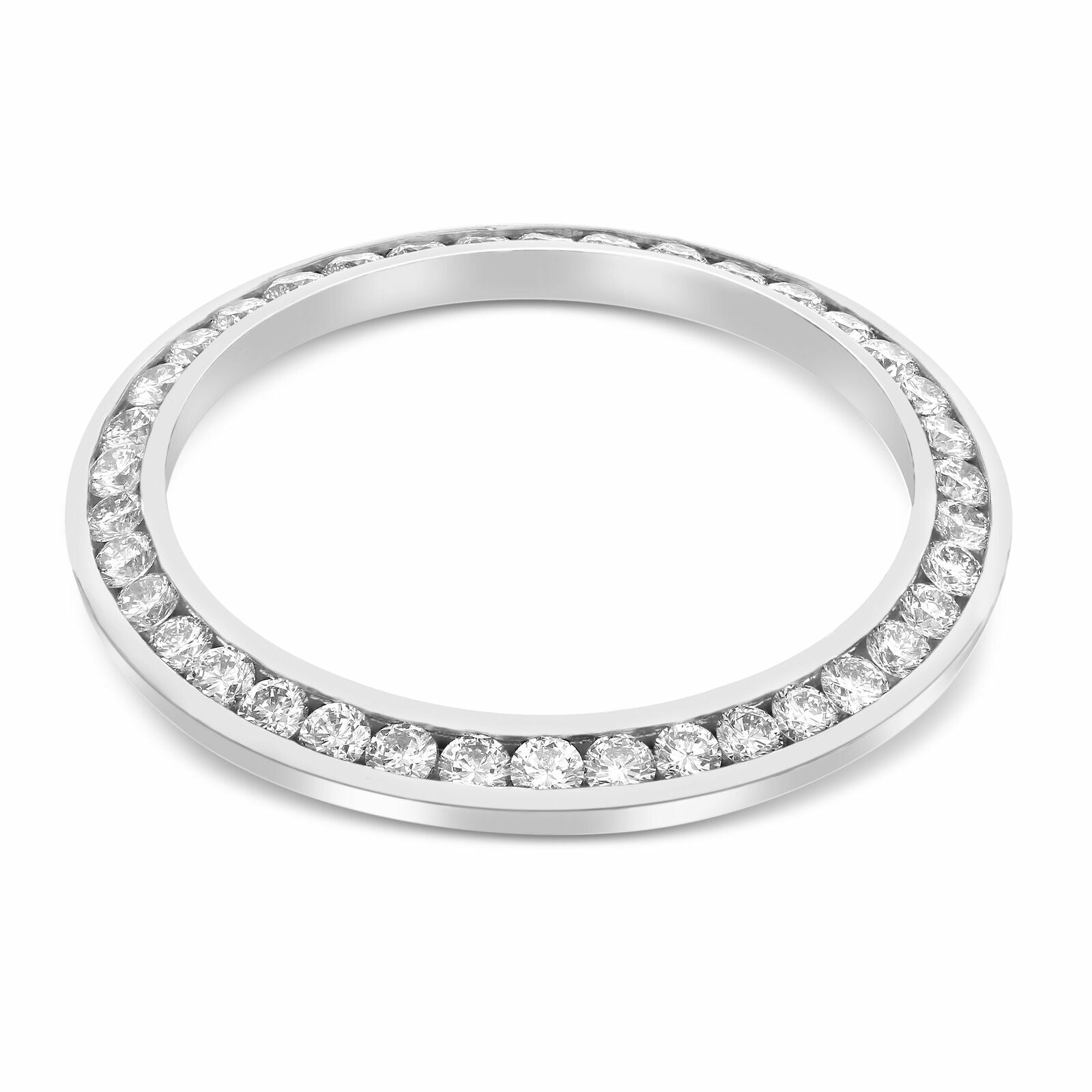 MIDSIZE 2.20CT CHANNEL SET DIAMOND BEZEL 14K WHITE GOLD FOR ROLEX 31MM DATEJUST