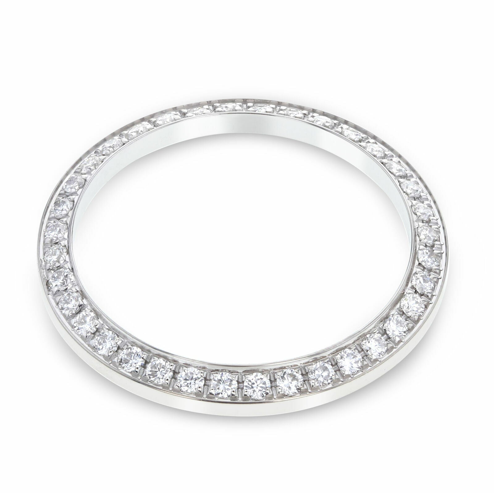 WHITE GOLD .70CT BEAD PAVE NATURAL DIAMOND BEZEL FOR ROLEX 67194, 67230, 76030