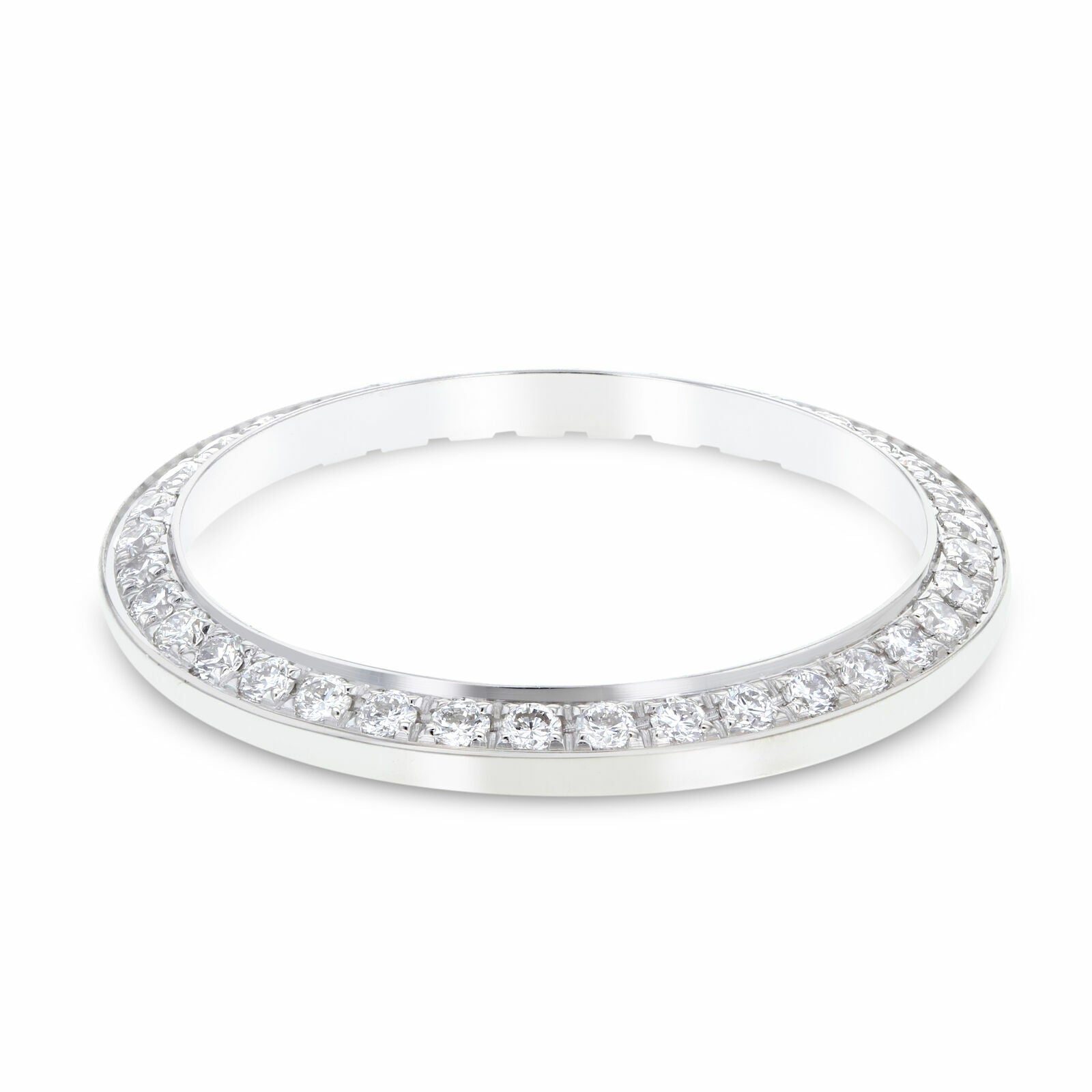 WHITE GOLD .70CT BEAD PAVE NATURAL DIAMOND BEZEL FOR ROLEX 76080, 76094, 76180