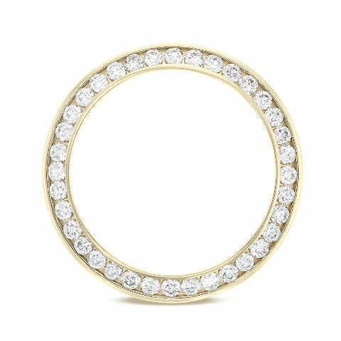 LADIES 1.10CT CHANNEL NO DATE DIAMOND BEZEL 14KY FOR ROLEX NO DATE 24MM WATCH