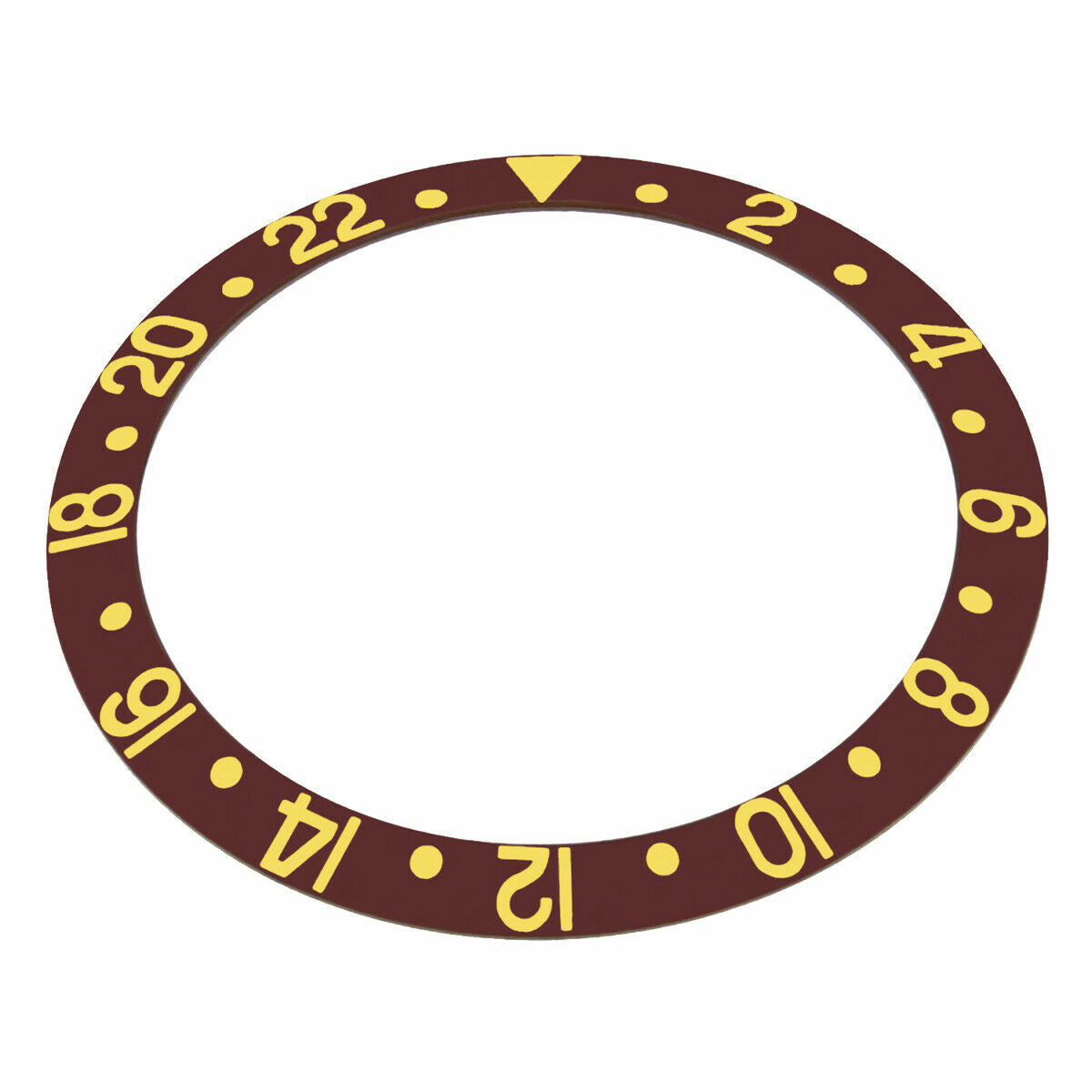 BEZEL INSERT FOR ROLEX GMT MASTER 1670,1675,16750,16753,16758 BROWN GOLD FONT