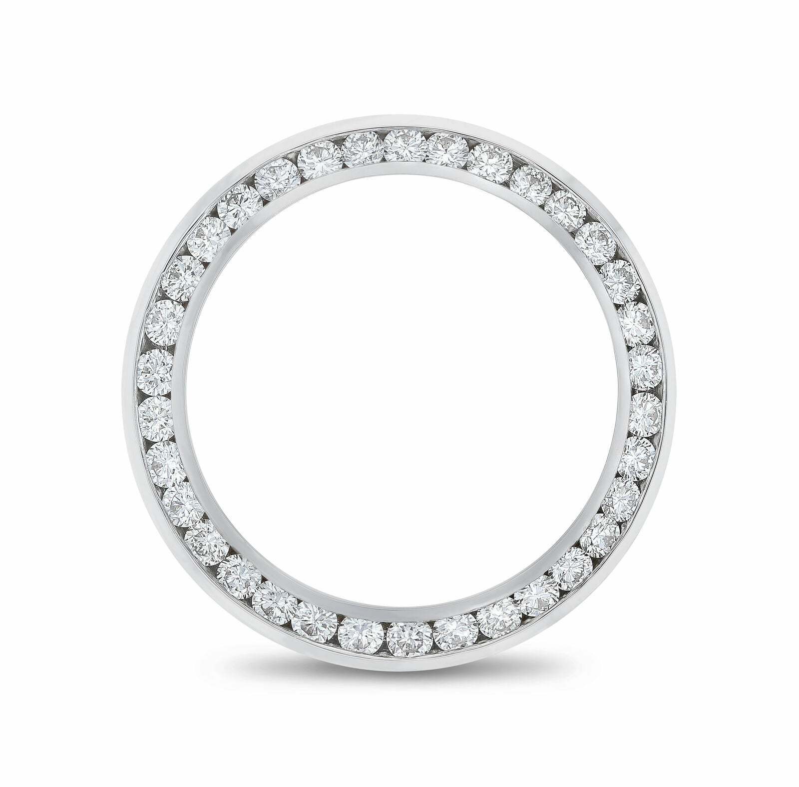 1.50CT CHANNEL 14K WHITE GOLD NATURAL DIAMOND BEZEL FOR ROLEX 69139 69159 69179