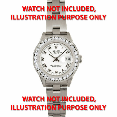 1.50CT CHANNEL 14K WHITE GOLD DIAMOND BEZEL FOR ROLEX 26MM DATEJUST, PRESIDENT