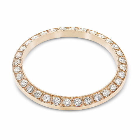 .70CT BEAD SET DIAMOND BEZEL 18K ROSE GOLD FOR ROLEX DATEJUST, PRESIDENT 26MM