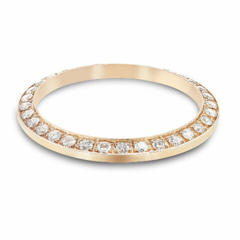 .70CT BEAD SET DIAMOND BEZEL 18K ROSE GOLD FOR ROLEX DATEJUST, PRESIDENT 26MM