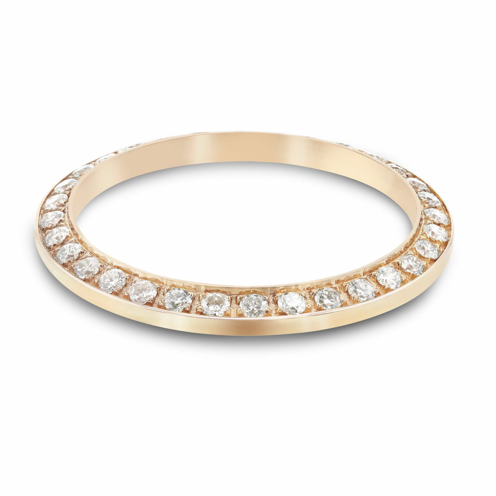 .70CT BEAD SET DIAMOND BEZEL 18K ROSE GOLD FOR ROLEX DATEJUST, PRESIDENT 26MM