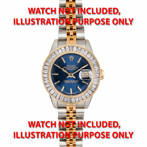 LADIES 1.75CT BAGUETTE DIAMOND BEZEL 14KY FOR ROLEX 26MM DATEJUST, PRESIDENT