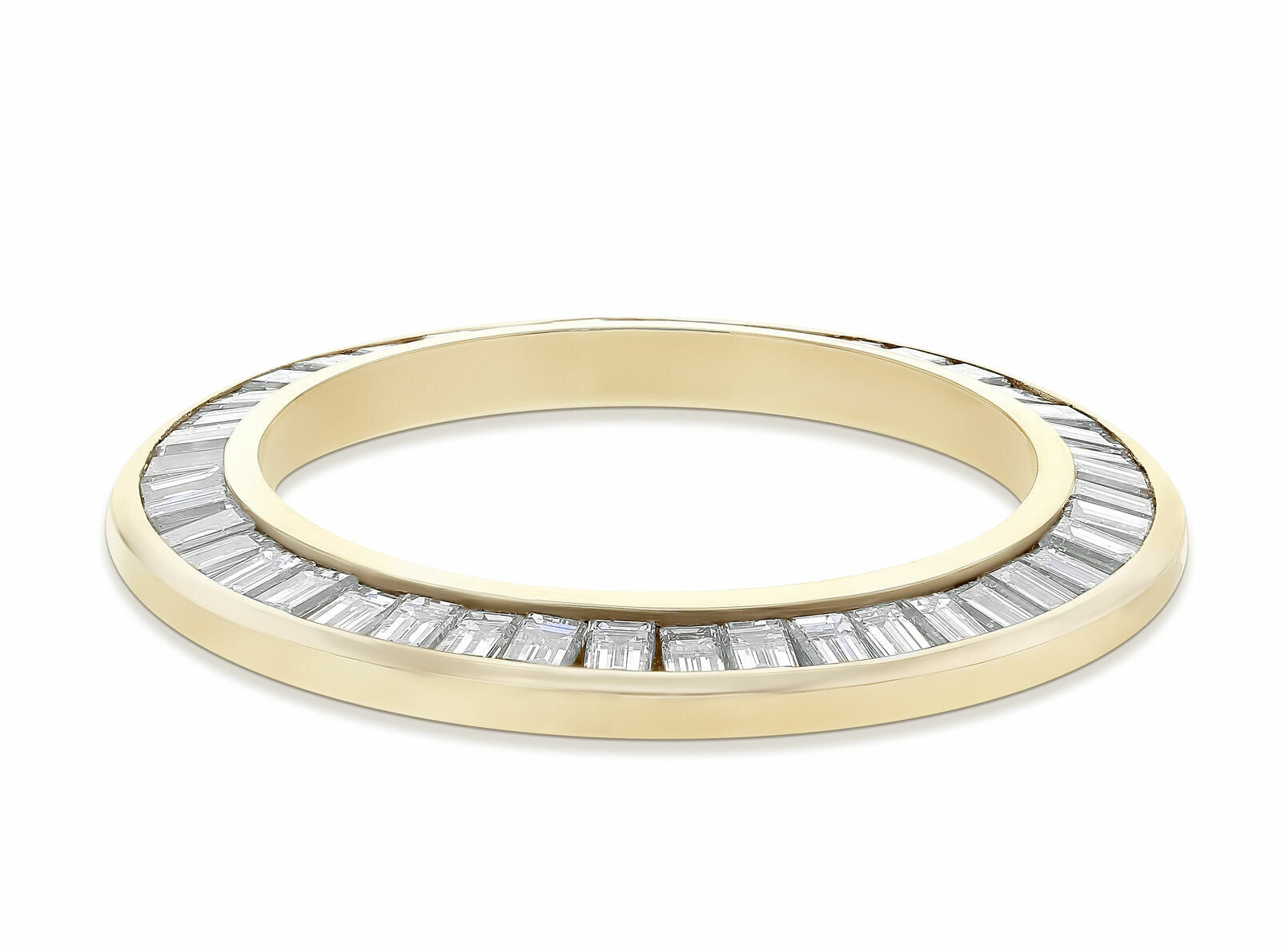 LADIES 1.75CT BAGUETTE DIAMOND BEZEL 14KY FOR ROLEX 26MM DATEJUST, PRESIDENT