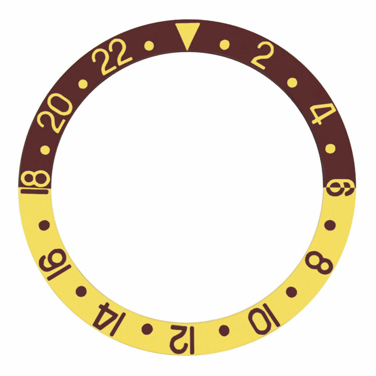 ROOT BEER BEZEL INSERT FOR ROLEX GMT MASTER II 16713, 16718 BROWN/GOLD