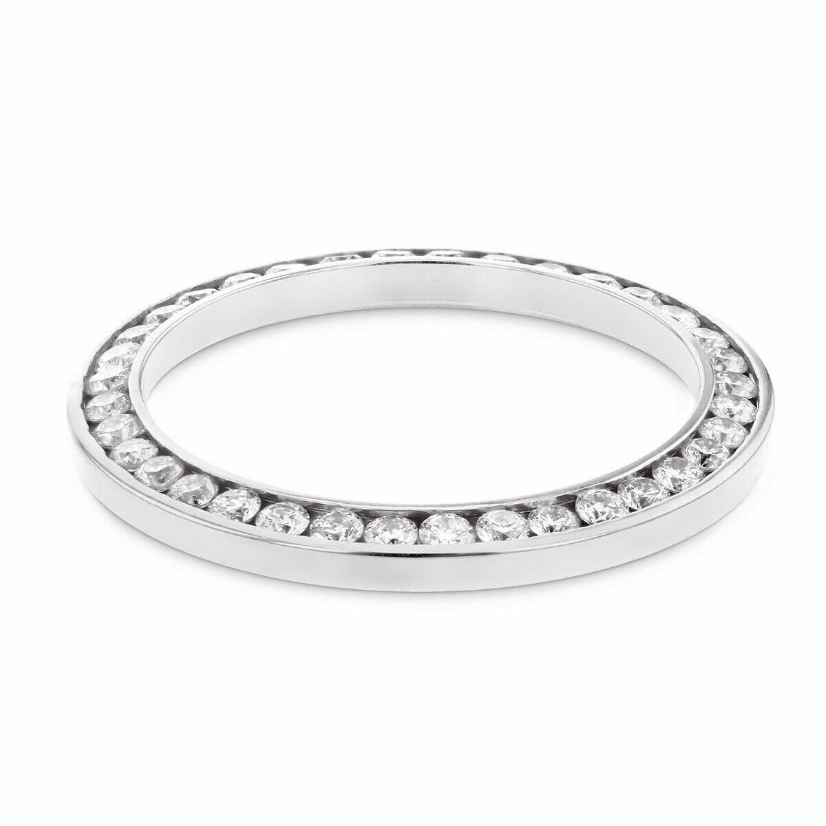 LADIES 1.10CT CHANNEL DIAMOND BEZEL 14KW FOR ROLEX 24MM NO DATE MODEL WATCH