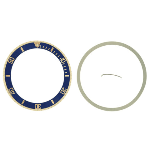 18KY BEZEL, INSERT & SPRING KIT FOR ROLEX SAPPHIRE MODEL SUB 16610LV, 16610V