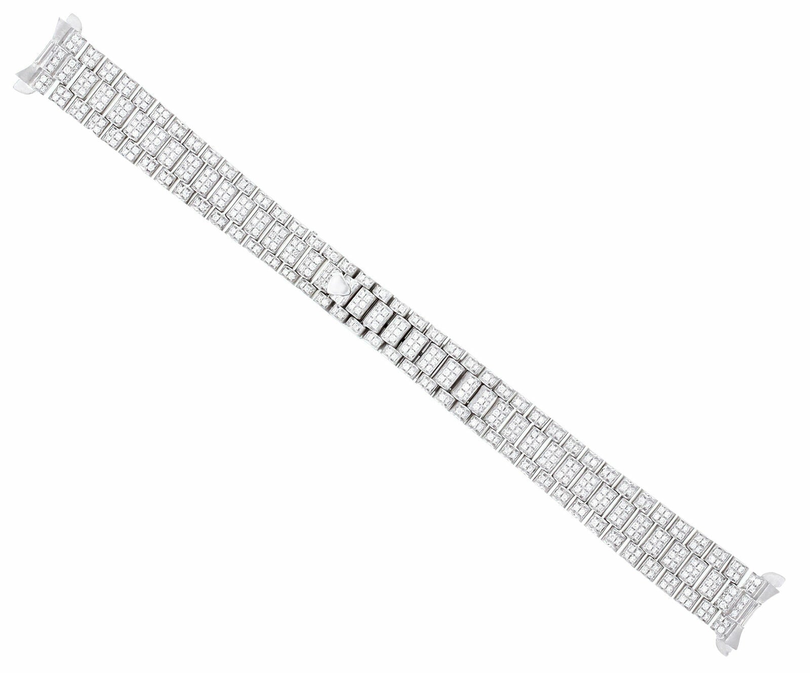 13MM 18K WHITE GOLD ALL DIAMOND PRESIDENT WATCH BAND FOR ROLEX 26MM DATEJUST