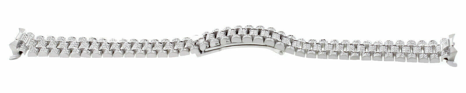 13MM 18K WHITE GOLD ALL DIAMOND PRESIDENT WATCH BAND FOR ROLEX 26MM DATEJUST