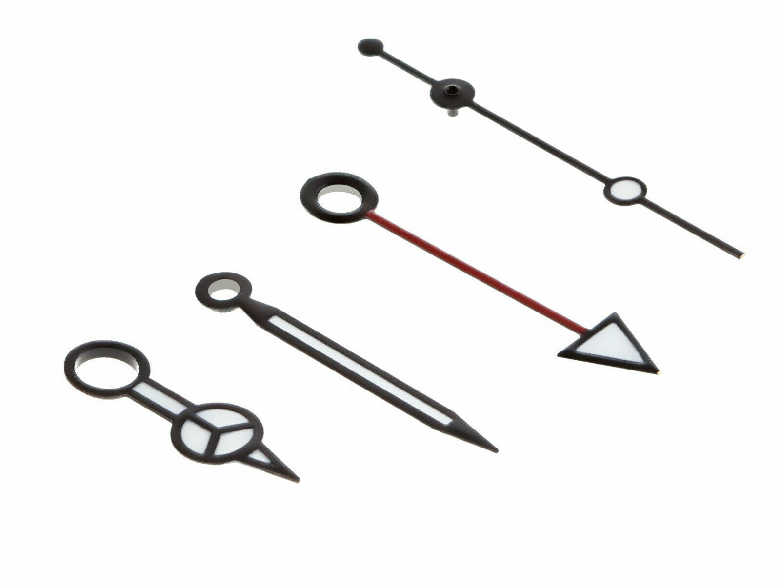 WATCH HANDS FOR ROLEX GMT II 3175-3185 16570,16700,16710,16713, 116710 BLACK/RE