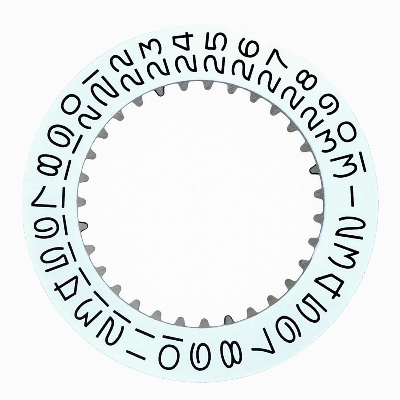 DATE DISC FOR ROLEX NON QUICK 1530-1570 MOVEMENT WHITE WITH BLACK NUMBERS