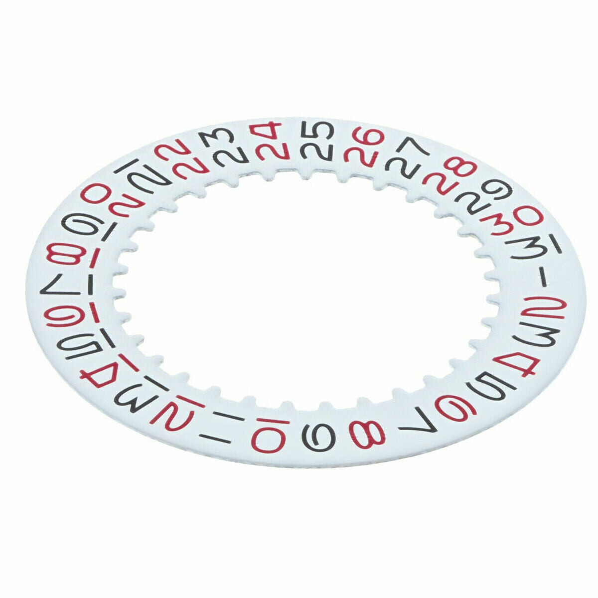 DATE DISC FOR ROLEX NON QUICK 1530-1570 MOVEMENT WHITE WITH RED/BLACK NUMBERS