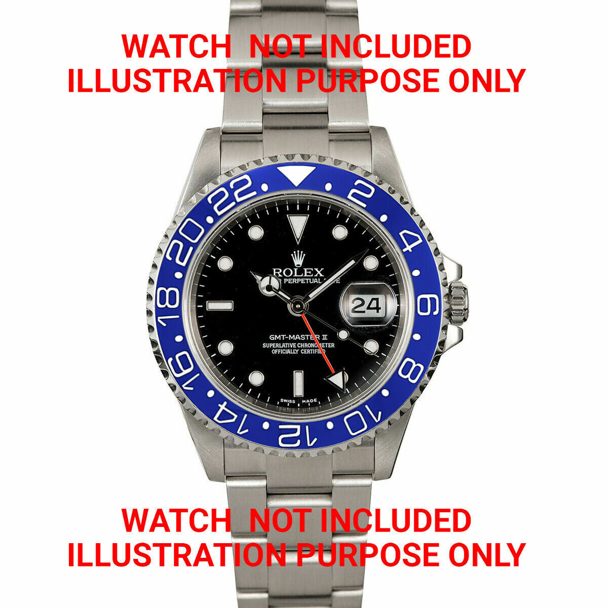 CERAMIC GMT BEZEL INSERT SAPPHIRE MODEL FITS ROLEX 16710, 16760, 16700 BLUE