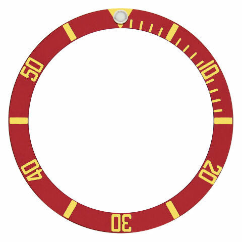 SUBMARINER BEZEL INSERT FOR ROLEX 16610, 16800, 16610V, 16610LV RED GOLD FONT