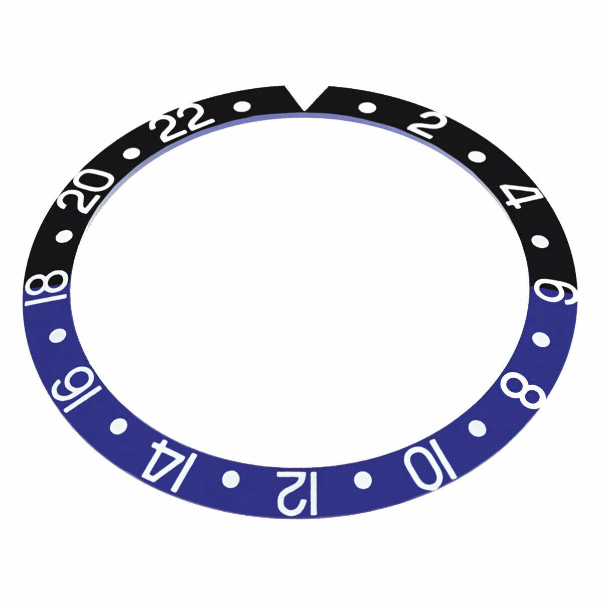 BEZEL INSERT FOR ROLEX GMT MASTER II 16700, 16710, 16760 BLACK BLUE BATMAN
